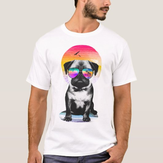 Island summer pug tシャツ (正面)