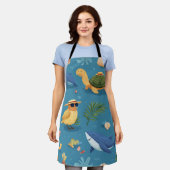 Island Sunset All-Over Print Apron Gift エプロン (着用した状態)