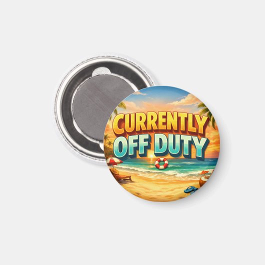Island Sunset Beach Currently Off Duty マグネット (正面/裏面)