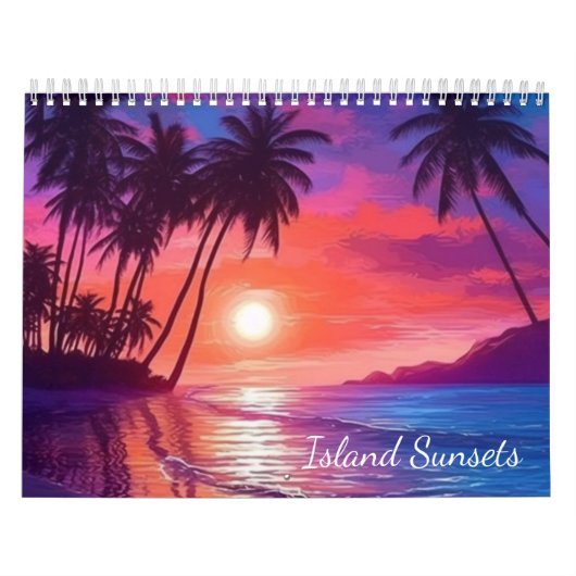 Island Sunsets 2026 Tropical Paradise Art カレンダー (カバー)