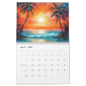 Island Sunsets 2026 Tropical Paradise Art カレンダー (3月 2027)