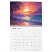 Island Sunsets 2026 Tropical Paradise Art カレンダー (1月 2027)