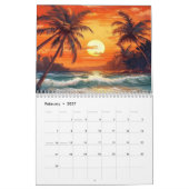 Island Sunsets 2026 Tropical Paradise Art カレンダー (2月 2027)