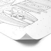 Island Tiki Hut Adult Coloring Poster ポスター (角)