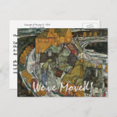 Island Town by Egon Schiele住所の変更 案内ポストカード (正面/裏面)