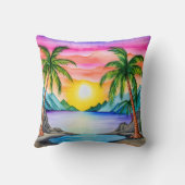 Island Tropical Beach Sunset クッション (裏面)