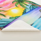 Island Tropical Beach Sunset シェルパブランケット (3/4)