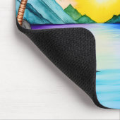 Island Tropical Beach Sunset マウスパッド (コーナー)