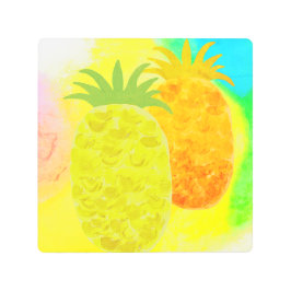 Island Vibes Pineapples メタルプリント