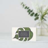Island Vintage Botanical Palm Leaf 名刺 (スタンド正面)