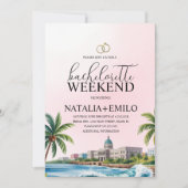 Island Weekend Beach Bachelorette Destination  招待状 (正面)