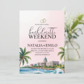 Island Weekend Beach Bachelorette Destination  招待状 (スタンド正面)
