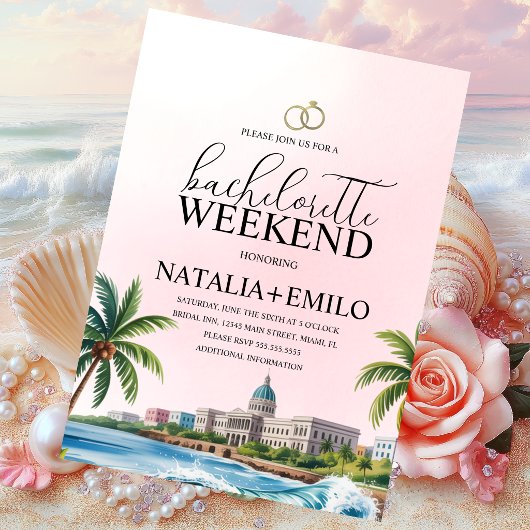 Island Weekend Beach Bachelorette Destination  招待状