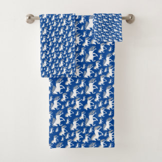 Islandpferdeherde blau バスタオルセット