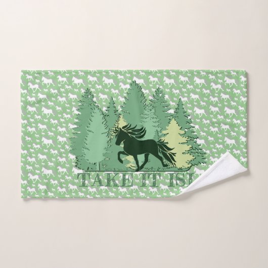 Islandpferdeherde take it isi  バスタオルセット (ハンドタオル)