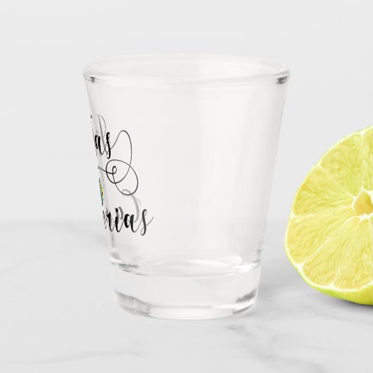 Islas Canariasのカナリア諸島の旗のハート ショットグラス (右)