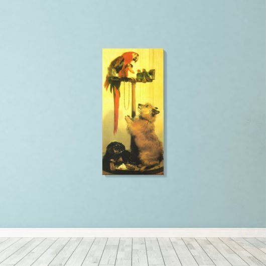 Islay, Tilco, Macaw and Love Birds by Landseer キャンバスプリント (インサイチュ (ウッドフロア))