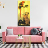 Islay, Tilco, Macaw and Love Birds by Landseer キャンバスプリント (インサイチュ (リビング))