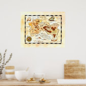 Isle of Chance Treasure Map ポスター (キッチン)