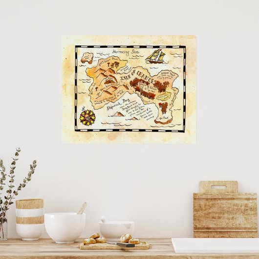 Isle of Chance Treasure Map ポスター (キッチン)
