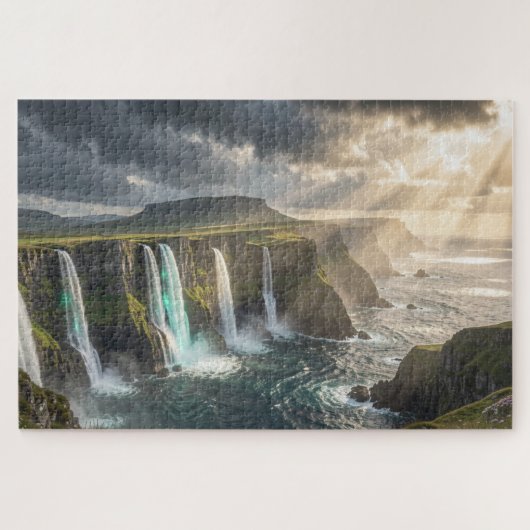 Isle of Legends Coastal Waterfall Jigsaw Puzzle ジグソーパズル (横)