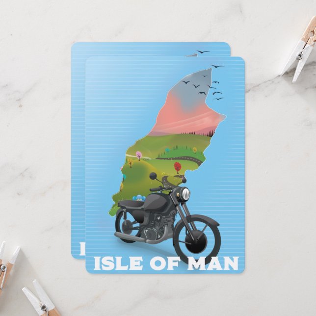 Isle of Man Motorbike旅行ポスター (正面/裏面インサイチュ)