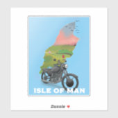 Isle of Man Motorbike旅行ポスター シール (シート)