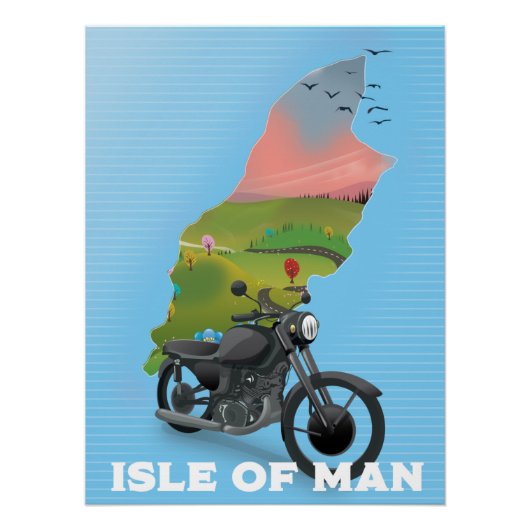 Isle of Man Motorbike旅行ポスター ポスター (正面)
