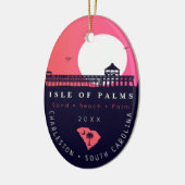 Isle of Palms Pier SCレトロサンセットデミディーズ60s セラミックオーナメント (左)