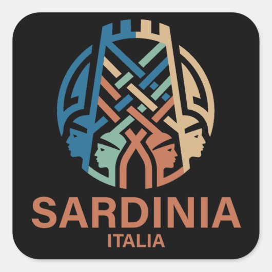 Isle of Sardinia Italy スクエアシール (正面)