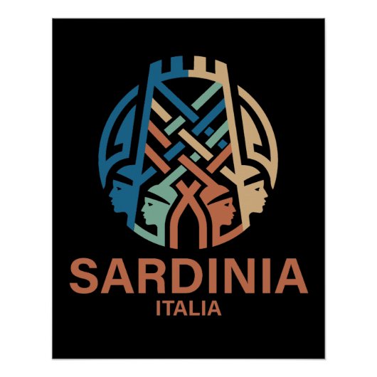 Isle of Sardinia Italy ポスター (正面)