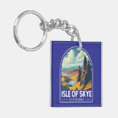 Isle of Skye Scotland Travel Art Vintage キーホルダー (正面左)