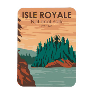 Isle Royale National Park Michigan Vintage マグネット