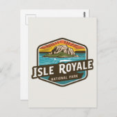 Isle Royale National Park Vintage Emblem ポストカード (正面/裏面)