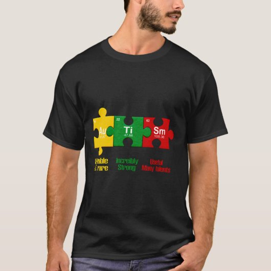 ISMパズル化学時間表要素自閉症Aw Tシャツ (正面)