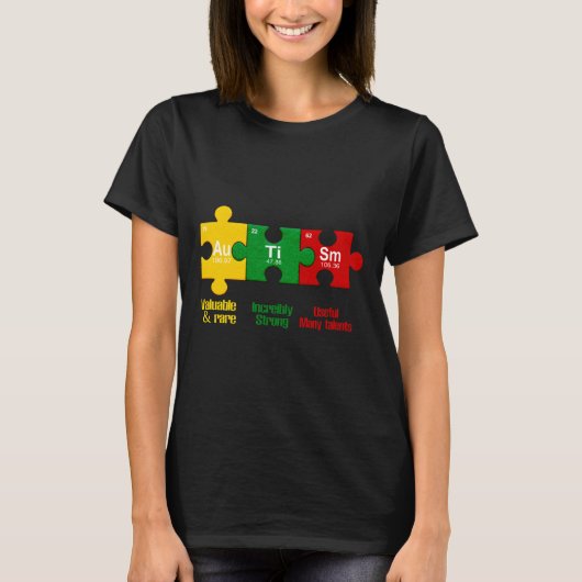 ISMパズル化学時間表要素自閉症Aw Tシャツ (正面)