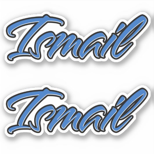 Ismail Name blue Aufkleber Sticker Stickerset シール (正面)