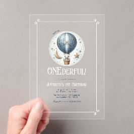 Isn’t He ONEderful アクリル製1歳の誕生日パーティー アクリル招待状