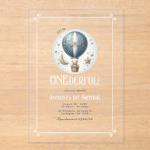 Isn’t He ONEderful アクリル製1歳の誕生日パーティー アクリル招待状 (正面)