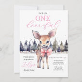 Isn’t She One Deer-ful First Birthday Invitation 招待状 (正面)