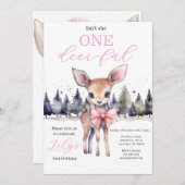 Isn’t She One Deer-ful First Birthday Invitation 招待状 (正面/裏面)