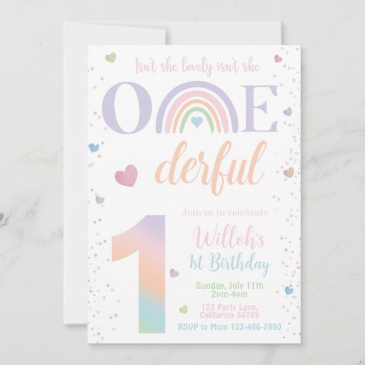 Isnt彼女は素敵なIsnt彼女はonederful 1番目の招待状 招待状 (正面)