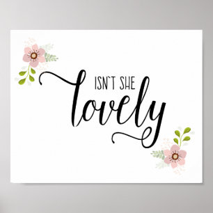 Isn't She Lovely Baby Girl Nursery Print ポスター