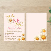 Isn't She One-derful 1st Birthday Watercolor Daisy 招待状