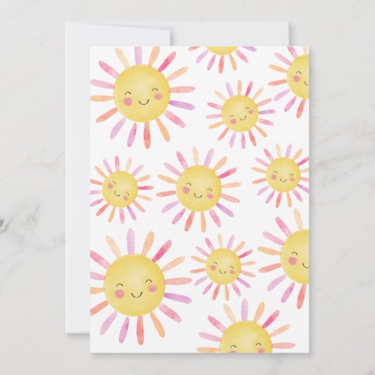 Isn't She Onederful Sun Girl Bright 1st Birthday 招待状 (裏面)