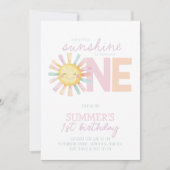 Isn't She Onederful Sun Girl Pastel 1st Birthday 招待状 (正面)
