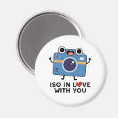 ISO In Love With You おもしろい Camera Pun マグネット (正面/裏面)