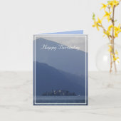 Isola San Giulio, Lake Orta,イタリア誕生日 カード (黄色い花)