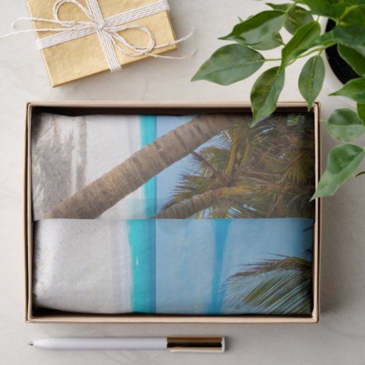 Isolated Beach and Palm Trees 薄葉紙 (ギフト)