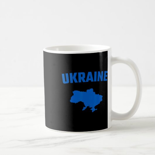 Isolated Blue Silhouette Of A Map Of Ukraine コーヒーマグカップ (右)